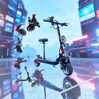 صورة سكوتر كهربائي قوي بمحركين 52 فولت